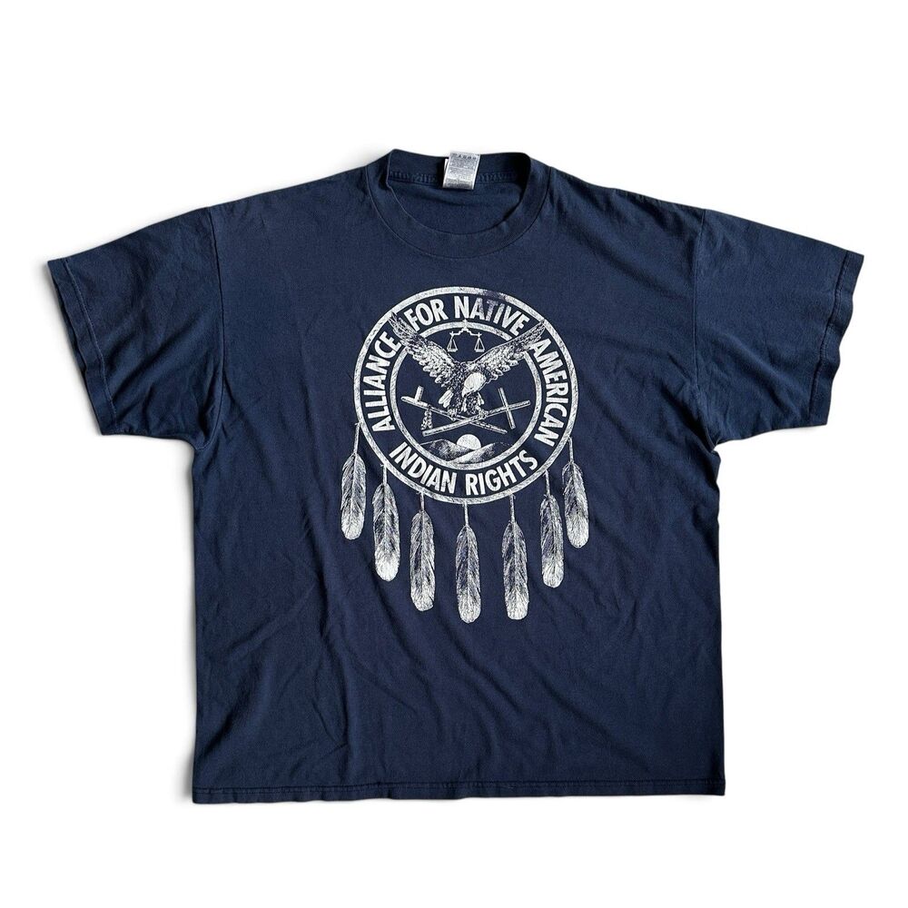 Vintage 90s Alliance for Native American Indian Rights T-Shirt XL USA N8V PRIDE